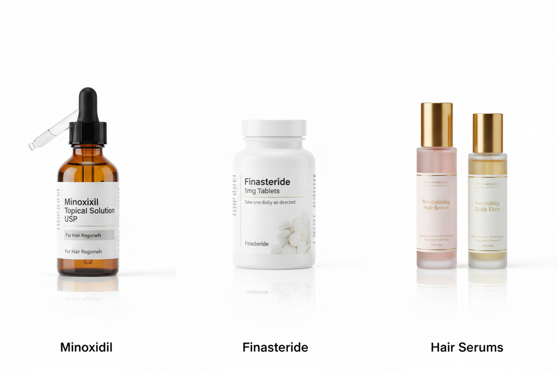 Minoxidil, Finasteride & Hair Serums: What Actually Works vs Marketing Hype